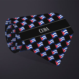 Cravate Motif du Drapeau Wavy Cuba