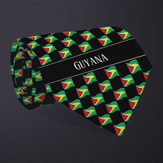 Cravate Motif du Drapeau Wavy Guyana