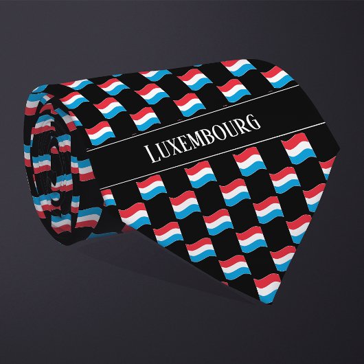 Cravate Motif du Drapeau Wavy Luxembourg