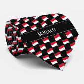 Cravate Motif du Drapeau Wavy Monaco (Roulé)