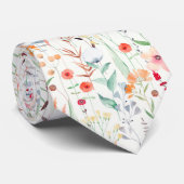 Cravate Motif du jardin de fleurs Pastel (Roulé)