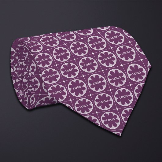 Cravate Motif du logo rond violet