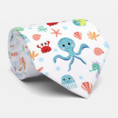 Cravate Motif du monde marin (Roulé)