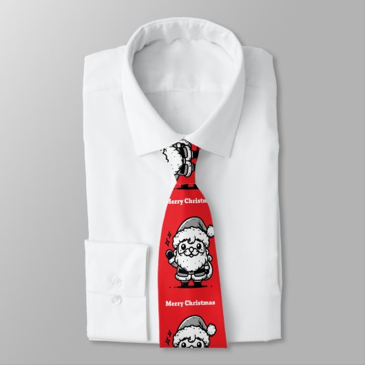 Cravate Motif du Père Noël rétro (Attaché)