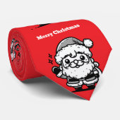 Cravate Motif du Père Noël rétro (Roulé)