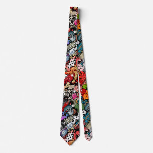 Cravate Motif dynamique urbain d'art de graffiti d'art de