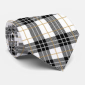 Cravate Motif écossais écossais écossais noir et or (Roulé)
