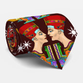 CRAVATE MOTIF ÉGYPTIEN DE "IMAGE RETOURNÉE" (Roulé)