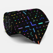 Cravate Motif électronique de codage technologique coloré (Roulé)