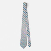 Cravate Motif élégant à points Polka bleu et argent (Devant)