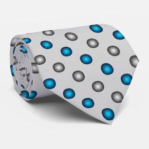 Cravate Motif élégant à points Polka bleu et argent