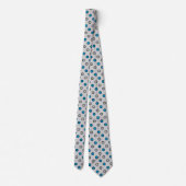 Cravate Motif élégant à points Polka bleu et argent (Dos)