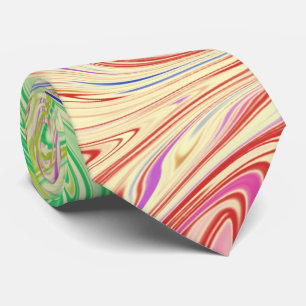 Cravate Motif Élégant Abstrait Tourbillonnant Coloré
