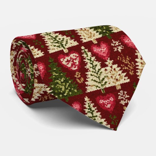 Cravate Motif élégant d'arbre de Noël (Roulé)