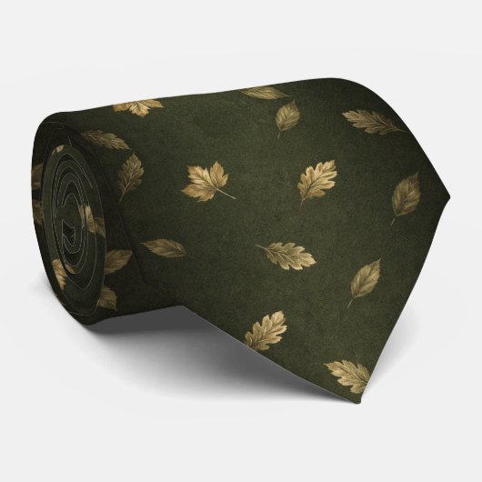 Cravate Motif Élégant d'Automne (Roulé)
