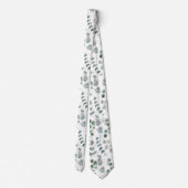 Cravate Motif élégant d'eucalyptus vert (Dos)