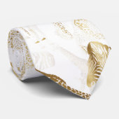 Cravate Motif élégant Gold Jungle Wild Animaux (Roulé)
