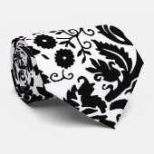 Cravate Motif élégant noir et blanc de damassé (Roulé)