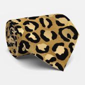 Cravate Motif Empreinte de léopard sauvage et exotique (Roulé)