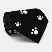 Cravate Motif Empreinte de patte Chien Chien Chien Noir Et (Roulé)