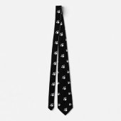 Cravate Motif Empreinte de patte Chien Chien Chien Noir Et (Dos)