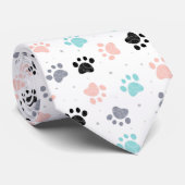 Cravate Motif empreintes de pattes de chien (Roulé)