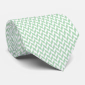 Cravate Motif en arête de poisson vert en bon état (Roulé)