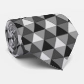 CRAVATE MOTIF EN ARGENT BLANC NOIR (Roulé)