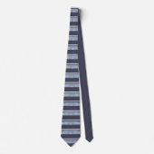Cravate Motif en bande horizontale ID862 bleu (Devant)