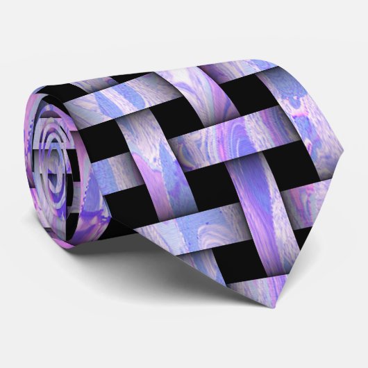 Cravate Motif en bois bleu (Roulé)