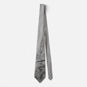 Cravate motif en bois rustique gris patiné