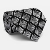 Cravate motif en carrelage noir argenté (Roulé)