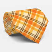 Cravate motif en carrelage plaid saisonnier d'automne (Roulé)
