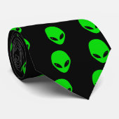 Cravate Motif en chef de l'Alien vert (Roulé)