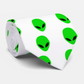 Cravate Motif en chef de l'Alien vert (Roulé)