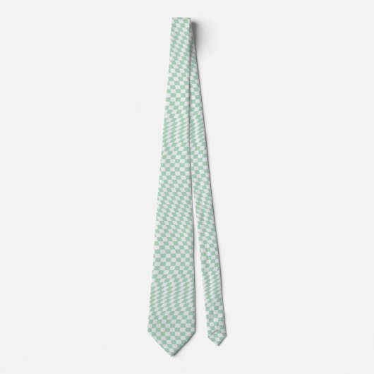 Cravate Motif en damier vert À damiers Pastel (Devant)