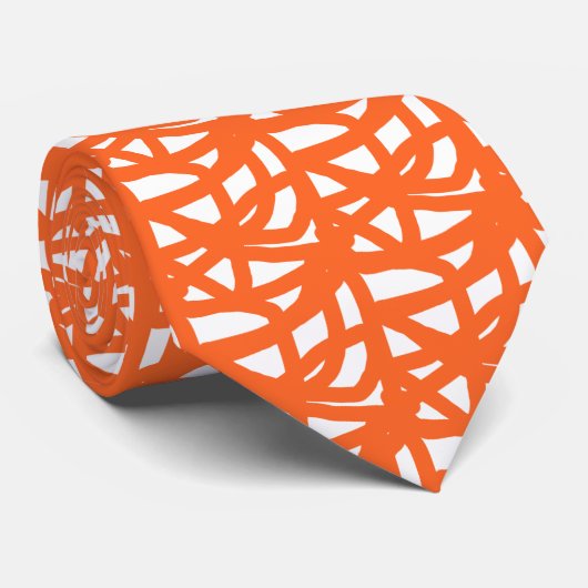 Cravate Motif en dentelle orange (Roulé)