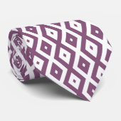 Cravate Motif en diamant blanc et mauve (Roulé)