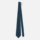 Cravate Motif en diamant bleu foncé rétro (Devant)