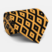 Cravate Motif en diamant jaune et noir (Roulé)