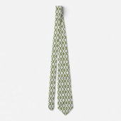 Cravate Motif en diamant vert et blanc (Dos)