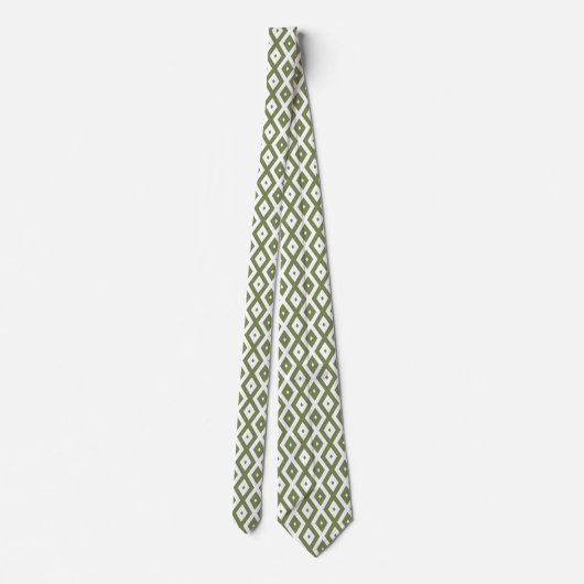 Cravate Motif en diamant vert et blanc (Dos)