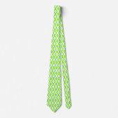 Cravate Motif en diamant vert et blanc (Devant)