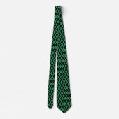 Cravate Motif en diamant vert et noir (Dos)