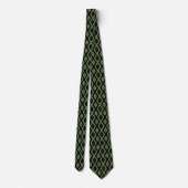 Cravate Motif en diamant vert olive et noir (Dos)