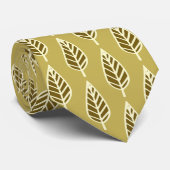 Cravate Motif en feuille de hêtre - Chameau tan et brun (Roulé)