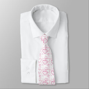 Cravate Motif en forme de coeur rose - Saint-Valentin