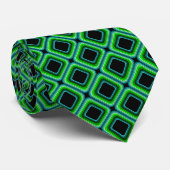 Cravate Motif en forme de diamant vert (Roulé)