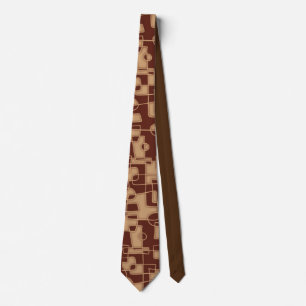 Cravate motif en grille brune chaude