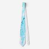 Cravate Motif en marbre blanc Turquoise moderne (Devant)